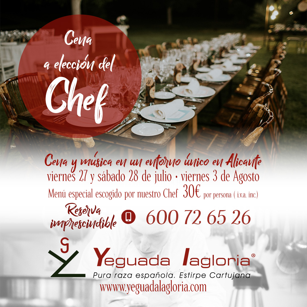 Cenas a elección del chef en Yeguada Lagloria
